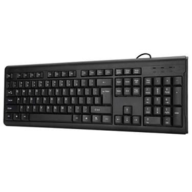 Imagem de Shanrya Teclado, teclado comercial durável e confortável, com 104 teclas, flexível e ergonômico, para computador desktop
