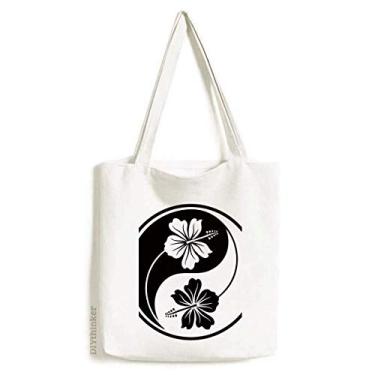 Imagem de Bolsa de lona com design de flor Yin-yang da Culture