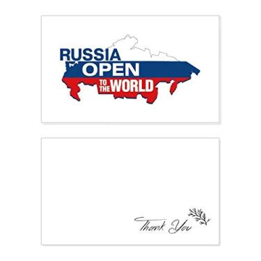 Imagem de Mapa de bandeira aberta para o mundo cartão de agradecimento aniversário saudações casamento agradecimento da Rússia