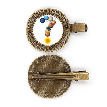 Imagem de Broche de cabelo com prendedor de cabelo e marcadores de interrogação planetária com combinação de permutação