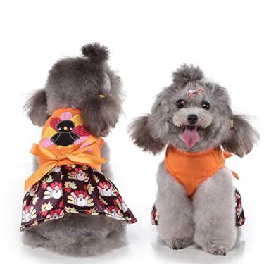 Imagem de SEIS Vestido de Ação de Graças para Cachorro, Peru, Saia para Animais de Estimação, Fantasia para Gatos, Filhote Pequeno, Médio (M (Circunferência do Peito 48 cm)