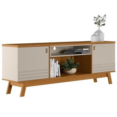 Imagem de Rack Para Sala Tv Até 75 Pol. 180cm Color L06 Nature/off White - Mpozenato