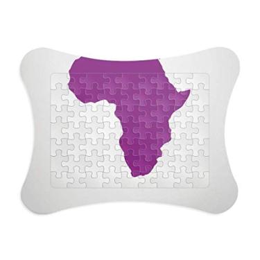 Imagem de Ilustração África roxa padrão quebra-cabeça moldura decoração decoração quebra-cabeça jogo ornamento