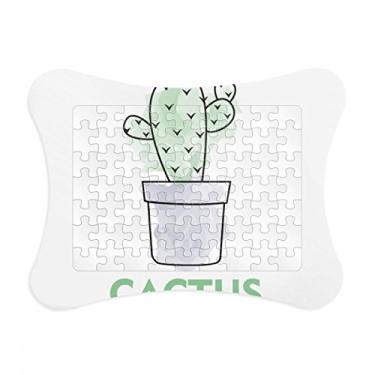 Imagem de Cactus Suculentas Vaso de Planta em Aquarela Moldura de Quebra-cabeça Decoração Decoração de Imagem