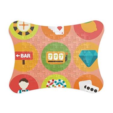 Imagem de Ilustração de elementos de desenho de cassino, moldura de quebra-cabeça, decoração de imagem, ornamento de jogo