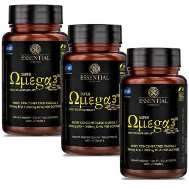 Imagem de Kit 3X Super Omega 3 Tg (60 Caps Cada) 1000Mg - Essential Nutrition