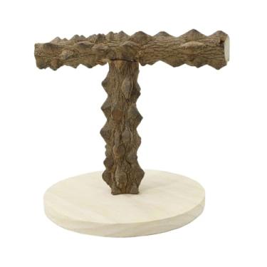 Imagem de WeiLaiKeQi Suporte para brincar de papagaio, acessórios para gaiola de playground para pássaros de estimação, plataforma para pássaros, poleiro de madeira para