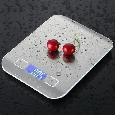 Imagem de Balança Cozinha Digital Inox 10Kg Fitness Alimento Refeições - Clink