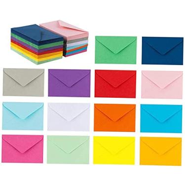Imagem de TEHAUX Envelopes Pequenos Coloridos 50 Unidades Mini Envelopes 5X7 Para Convites Envelopes De Casamento Manga Pequena Envelopes De Velino Cor Sólida Cartão De Registro Em Branco