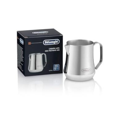 Imagem de De'Longhi Jarro de espuma de leite, aço inoxidável, 500 ml), ferramenta barista, espumador para máquina de café expresso Cappuccino Latte Art, DLSC069