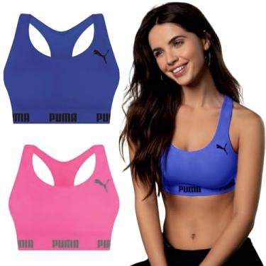Imagem de PUMA Kit 2 Tops Puma Nadador Sem Costura GG 1 Rosa Neon - 1 Azul Royal