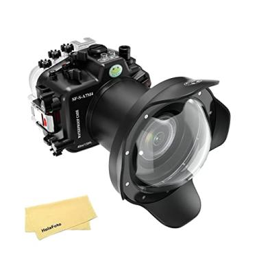 Imagem de Caixa subaquática Seafrogs para Sony A7M4 A7 IV + WA005-A Kit de porta de cúpula de 6 polegadas [40M/130FT] Caixa à prova d'água para Sony Alpha7 IV (ILCE-7M4 a74) +28-70mm F3.5-5.6, 24-70mm F2.8 Lent