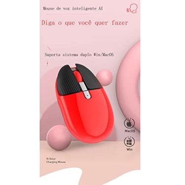 Imagem de Bestgift Mouse de voz inteligente AI Mouse de escritório sem fio mudo Mouse de carregamento silencioso sem fio Mouse com busca Traduzir dialeto e digitação cinza