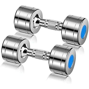 Imagem de Haltere de aço com barra de conexão - conjunto de peso livre para homens e mulheres