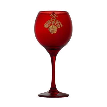 Imagem de Taça Vermelha Pomba Gira Leque Rosa 400 ml 20cm Celebra