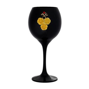 Imagem de Taça Preta Pomba Gira 3 Rosas Trid Cruz 400 ml 20cm Celebra