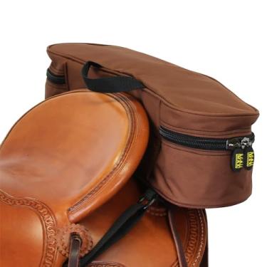 Imagem de TrailMax Bolsa de Sela de Poliéster 600-D com Costura Dupla, Bolsa de Sela para Passeios em Trilha, Compatível com Cavalo, Marrom