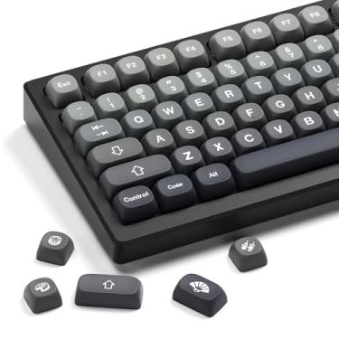 Imagem de Teclas XVX PBT - MOA, teclas personalizadas 60 65 75 100 por cento, 5 sublimação de tinta lateral, conjunto de 132 teclas para teclados Cherry Gateron MX Switchs, cinza gradiente
