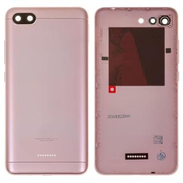 Imagem de Peças de reparo de substituição da capa da bateria da caixa traseira compatíveis com Xiaomi Redmi 6A, (rosa, para 1 cartão SIM)
