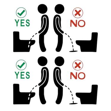 Imagem de Fssqii 2 pares de adesivos de letreiro não faça xixi fora do vaso sanitário/aponte para o banheiro, decoração de sinal de aviso à prova d'água para casa, escola, escritório, decoração