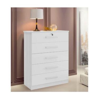 Imagem de Cômoda 5 Gavetas Ipanema D Doro Móveis - Branco