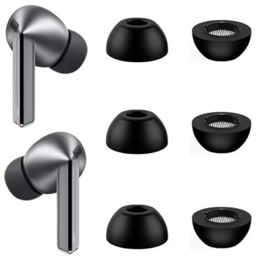 Imagem de Pontas auriculares de espuma viscoelástica compatíveis com Samsung Galaxy Buds3 Pro, fones de ouvido de espuma com cancelamento de ruído, tampão auricular, tamanho pequeno, 3 pares, preto 805S