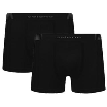 Imagem de 2 Cuecas De Microfibra Boxer Box Selene Sem Costura Plus Size, Preto, 