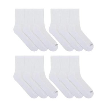Imagem de 12 Pares De Meias Mash Básica Cano Médio Em Algodão Para Treino Corrid