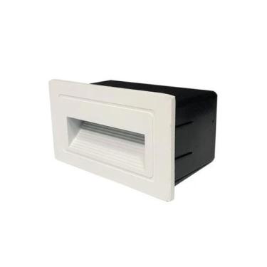 Imagem de Luminária Balizador Led Embutir Parede Escada Retangular - Branco - MG