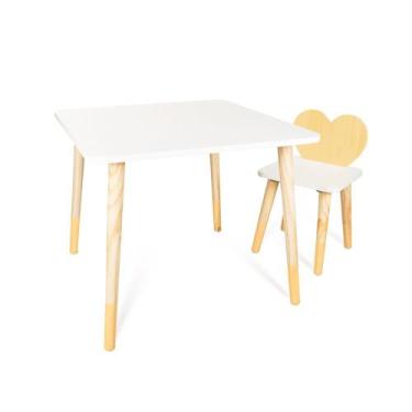 Imagem de Kit Mesa e Cadeira Infantil Coração - Eita! Casa Perfeita, Amarelo cla