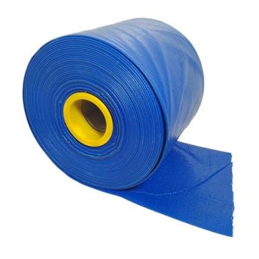 Imagem de Rolo de 50 Metros de Mangueira Flat Azul Achatada 6 Polegadas Irrigaçã