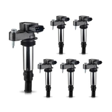 Imagem de Pacote de 6 bobinas de ignição ENA compatíveis com Buick - Enclave - Cadillac - Traverse CTS STS - Chevy GMC Saab - 9-3 - Saturn - Outlook - V6 2.8L 3.6L compatível com C1508 UF-375 UF375