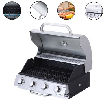 Imagem de Churrasqueira de Embutir Bancada Inox a Gás 4 Queimadores Push Turn Importway Iwcg-005
