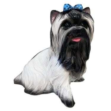 Imagem de Escultura em Resina Cachorro Yorkshire 1 Unidade Resistente Pintado à 