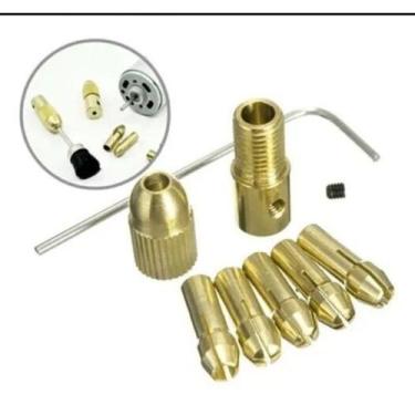 Imagem de Mini mandril + kit 5 pinça para micro retifica - eixo 3mm - Importado