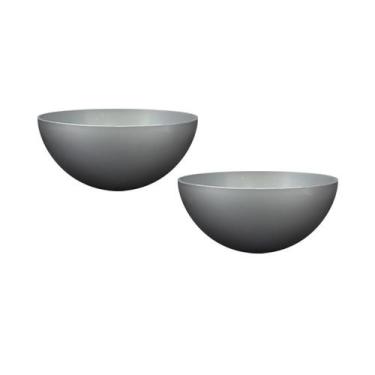 Imagem de Kit 2 Mini Bowl Prata 240Ml Plástico Premium - Bb Store