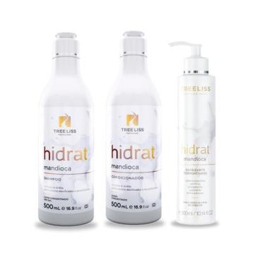 Imagem de Kit Hidratação Shampoo, condicionador e defrizante Mandioca - Treeliss