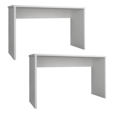 Imagem de Kit 2 Mesas Para Computador Escrivaninha Gávea Branco - Móveis Leão, B