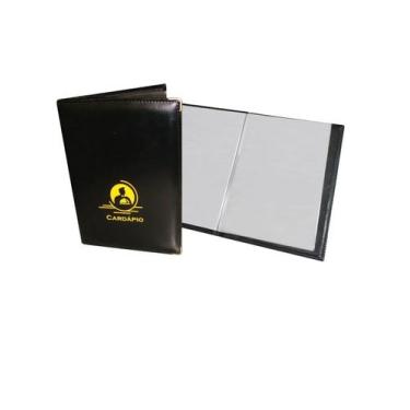 Imagem de 8 Pasta Cardápio Em material sintético Luxo Tamanho A4 Com 4 Bolsas - 