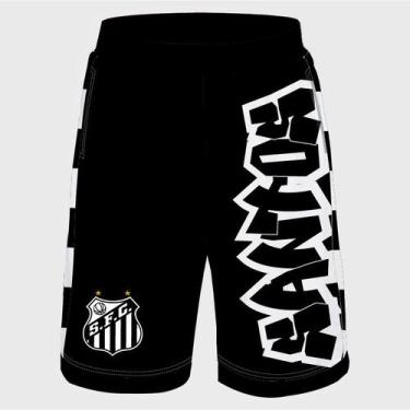 Imagem de Bermuda  Calção do Santos Grafite - Jotaz - Produto Oficial - Masculin