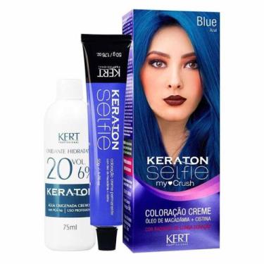 Imagem de Coloração Creme Keraton Selfie My Crush Blue Azul -  Kert