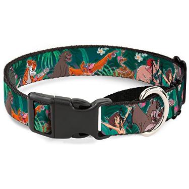 Imagem de Buckle-Down Coleira para cães martingale - The Jungle Book 8 personagens verdes - 2,54 cm de largura - serve para pescoços de 28 a 43,18 cm - Médio