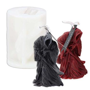 Imagem de Tone Fun Moldes de silicone em forma de morte com faca desenhada para fazer velas, resina, velas de aromaterapia, sabonete de cera artesanal, decoração de casa, artesanato