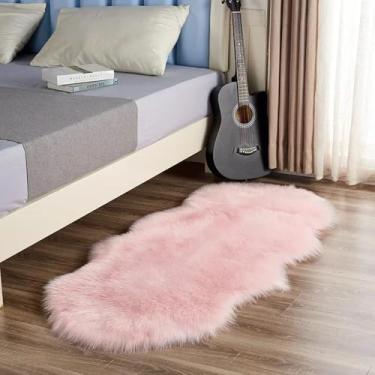 Imagem de Tapete de chão de cor sólida macia para sala de estar, tapete de cor sólida, grande onda, tapete decorativo, tapete de área, rosa, 70x180cm