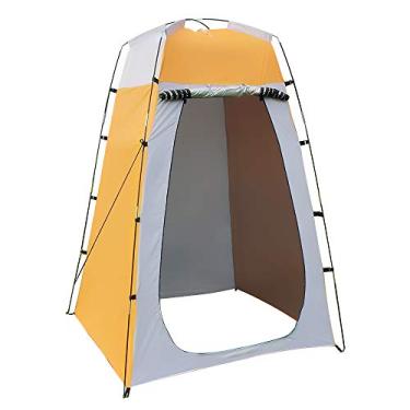 Imagem de Lixada Outdoor 1,83 m Rápida configuração de privacidade tenda, vaso sanitário, chuveiro de acampamento, espaço para troca portátil para acampamento chuveiro ciclismo vaso sanitário praia, Amarelo