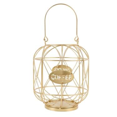 Imagem de Organizador de Cápsulas de café, Cesta de Armazenamento de Cápsulas de café, Suporte para Cápsulas de café Com Base Ponderada e Design de Alça, Tipo Gaiola de Ferro, para Bancada