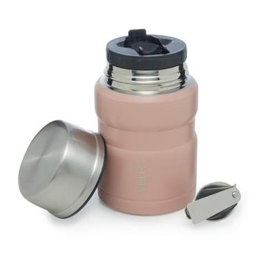 Imagem de WOLFF - Pote Térmico com Dupla Parede de Aço Inox e Colher - ROSA - 480ml - Pote para Marmita, Sopas, Frutas, Temperos, Bebidas - Ótima Vedação