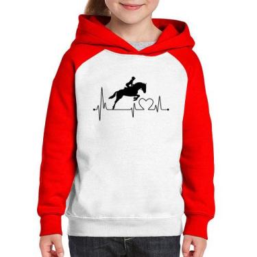 Imagem de Moletom Infantil Hipismo Batimentos Cardíacos - Foca na Moda, Branco, 
