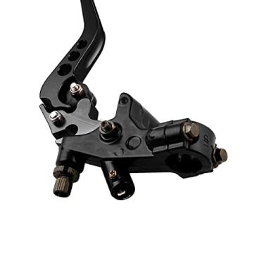 Imagem de Motocicleta Alavancas, Universal Modificado Cnc Freio Superior Bomba Ajustável Horn Clutch Assembly Motocicleta Embreagem Lever Freio Embreagem Alavancas Com 22mm Bomba (Preto)
