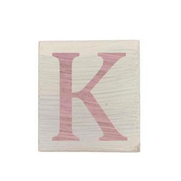 Imagem de Cubo Branco Letra Rosa Bebê Festa Chá de Bebê Decoração 8x8x8 Cm Mdf M